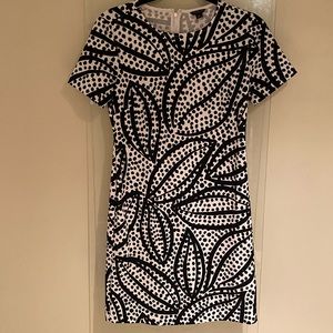 Ann Taylor Black & White Patterned Dress